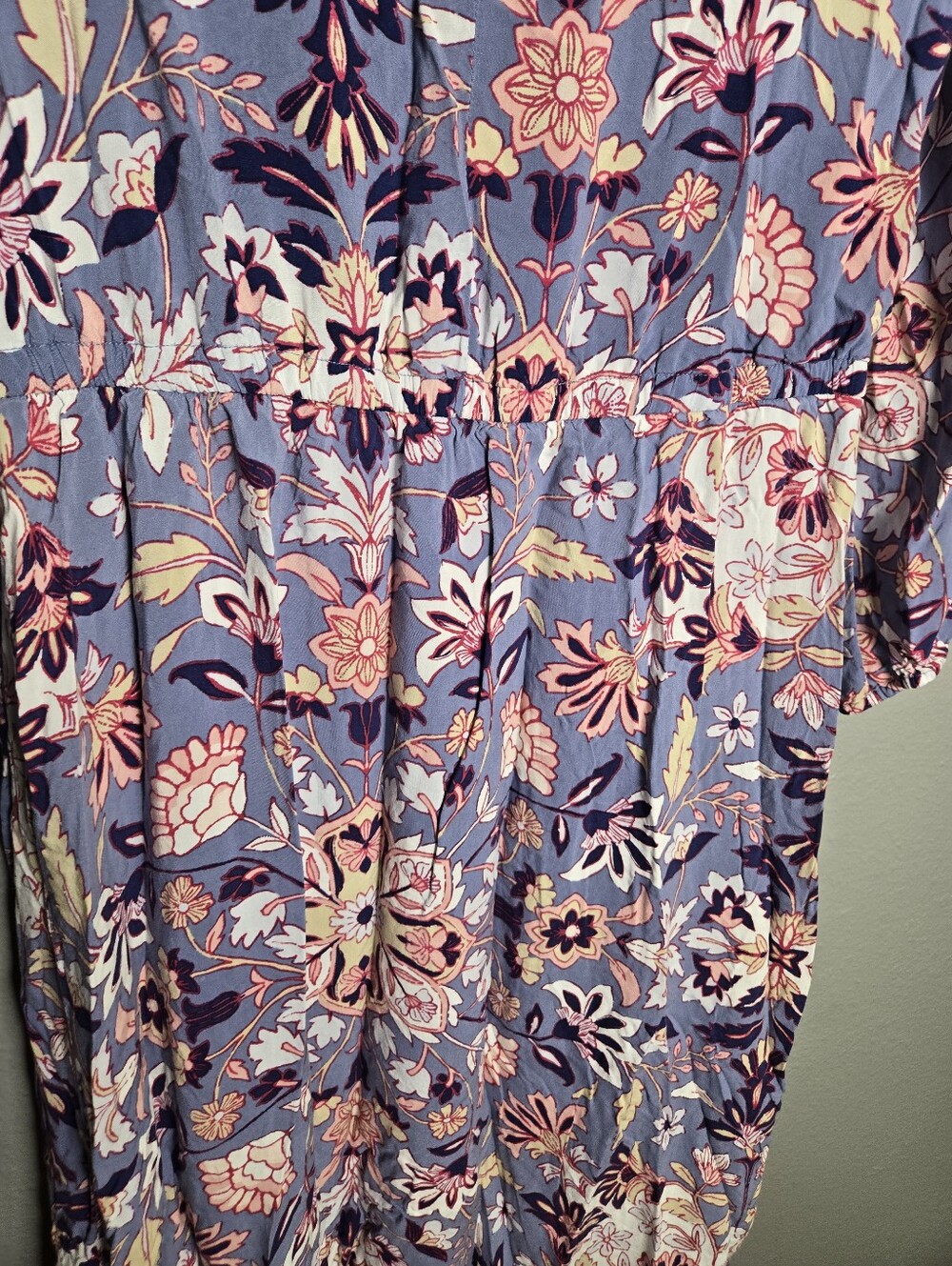 Old Navy Tassel Tied Blue Floral Boho Dress Size Medium - Picture 7 of 15
